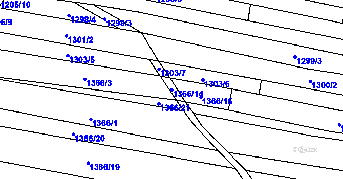 Parcela st. 1366/14 v KÚ Sobůlky, Katastrální mapa