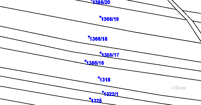 Parcela st. 1366/17 v KÚ Sobůlky, Katastrální mapa