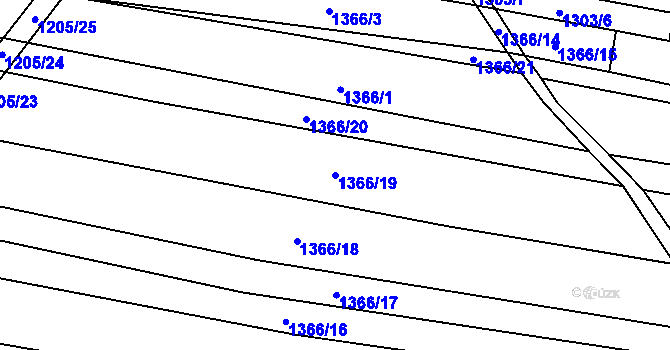 Parcela st. 1366/19 v KÚ Sobůlky, Katastrální mapa