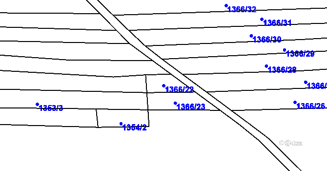 Parcela st. 1366/22 v KÚ Sobůlky, Katastrální mapa