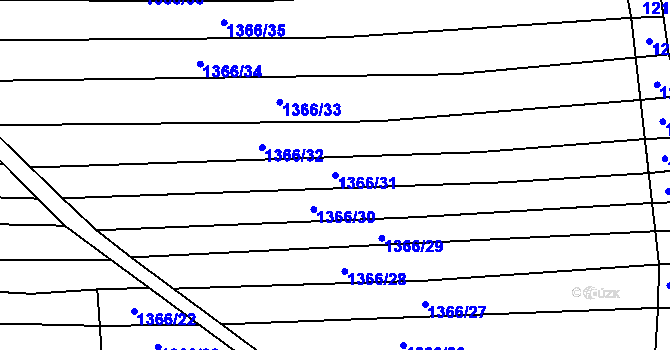 Parcela st. 1366/31 v KÚ Sobůlky, Katastrální mapa