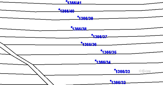 Parcela st. 1366/36 v KÚ Sobůlky, Katastrální mapa