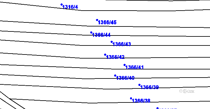 Parcela st. 1366/42 v KÚ Sobůlky, Katastrální mapa