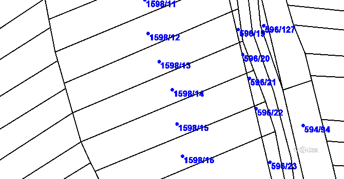 Parcela st. 1598/14 v KÚ Sobůlky, Katastrální mapa
