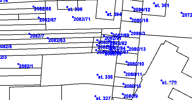 Parcela st. 2082/85 v KÚ Sobůlky, Katastrální mapa