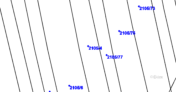 Parcela st. 2105/4 v KÚ Sobůlky, Katastrální mapa
