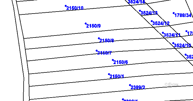 Parcela st. 2150/7 v KÚ Sobůlky, Katastrální mapa