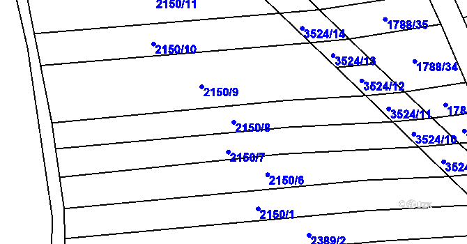 Parcela st. 2150/8 v KÚ Sobůlky, Katastrální mapa