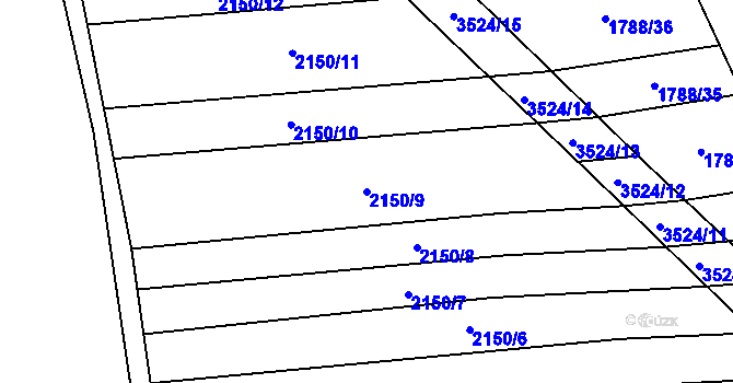 Parcela st. 2150/9 v KÚ Sobůlky, Katastrální mapa