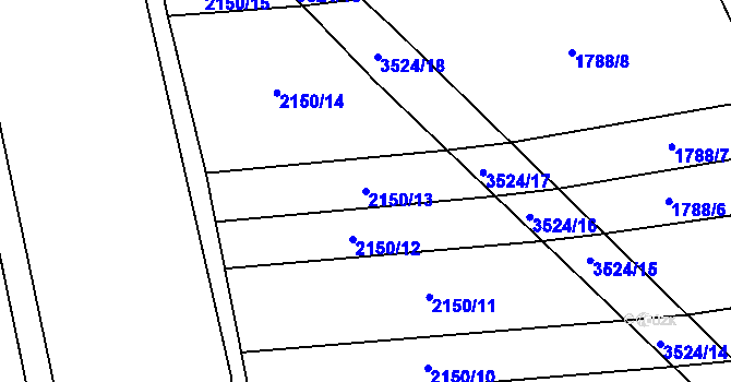 Parcela st. 2150/13 v KÚ Sobůlky, Katastrální mapa