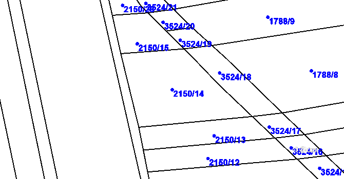 Parcela st. 2150/14 v KÚ Sobůlky, Katastrální mapa