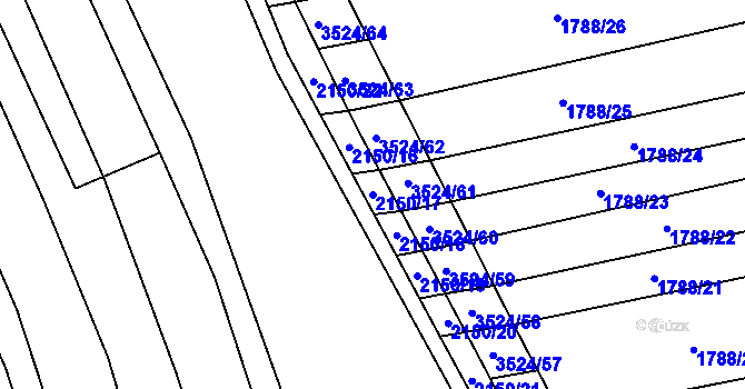 Parcela st. 2150/17 v KÚ Sobůlky, Katastrální mapa