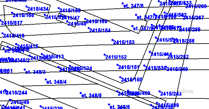 Parcela st. 2415/152 v KÚ Sobůlky, Katastrální mapa