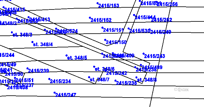Parcela st. 2415/248 v KÚ Sobůlky, Katastrální mapa