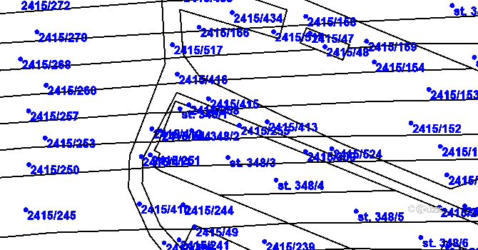 Parcela st. 2415/255 v KÚ Sobůlky, Katastrální mapa