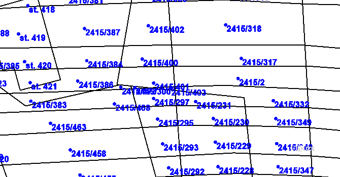 Parcela st. 2415/403 v KÚ Sobůlky, Katastrální mapa