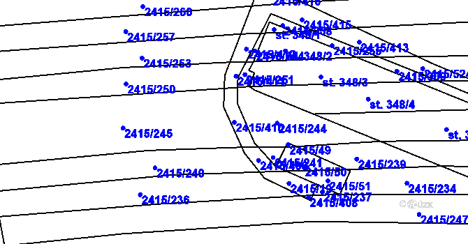Parcela st. 2415/410 v KÚ Sobůlky, Katastrální mapa