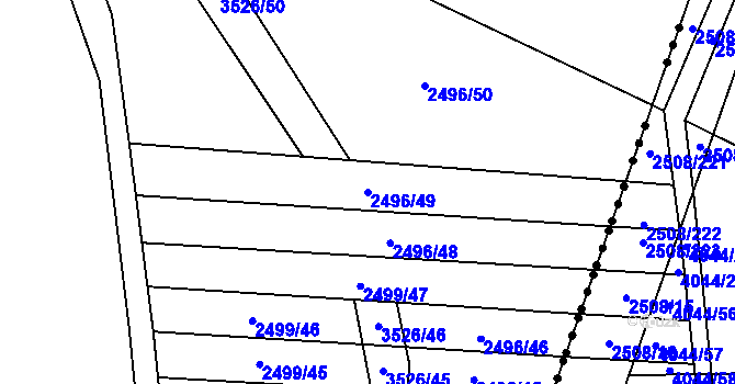 Parcela st. 2496/49 v KÚ Sobůlky, Katastrální mapa