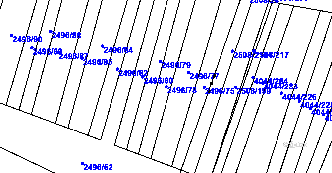 Parcela st. 2496/78 v KÚ Sobůlky, Katastrální mapa