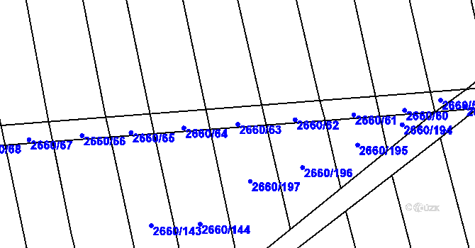 Parcela st. 2660/63 v KÚ Sobůlky, Katastrální mapa