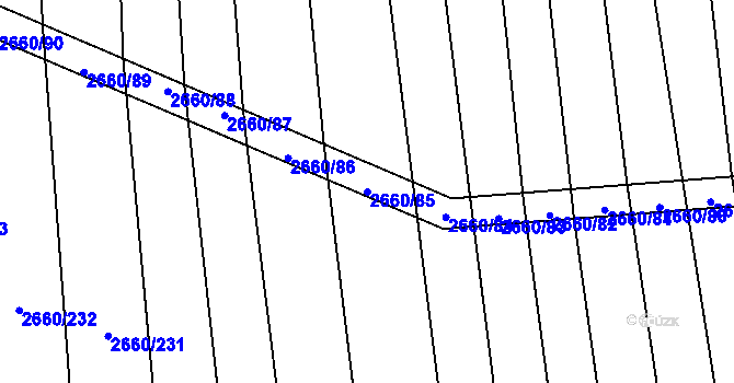 Parcela st. 2660/85 v KÚ Sobůlky, Katastrální mapa