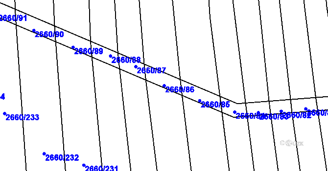 Parcela st. 2660/86 v KÚ Sobůlky, Katastrální mapa