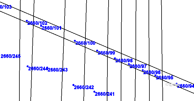Parcela st. 2660/99 v KÚ Sobůlky, Katastrální mapa