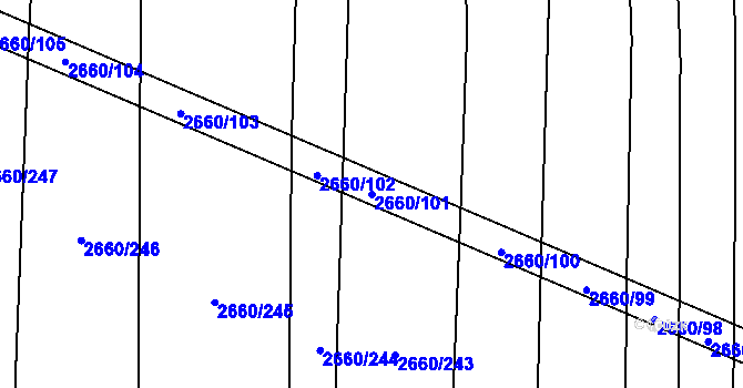 Parcela st. 2660/101 v KÚ Sobůlky, Katastrální mapa