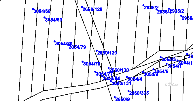 Parcela st. 2660/129 v KÚ Sobůlky, Katastrální mapa