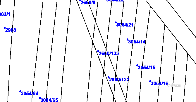 Parcela st. 2660/133 v KÚ Sobůlky, Katastrální mapa
