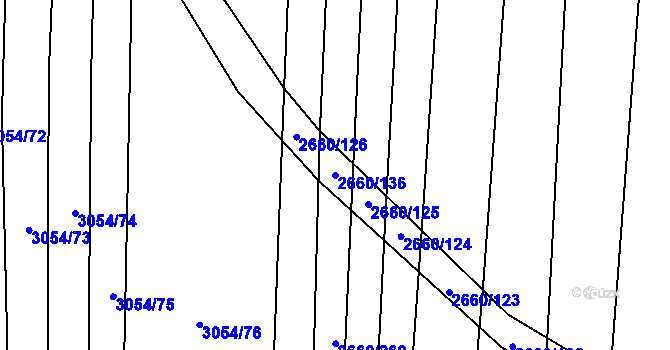 Parcela st. 2660/136 v KÚ Sobůlky, Katastrální mapa