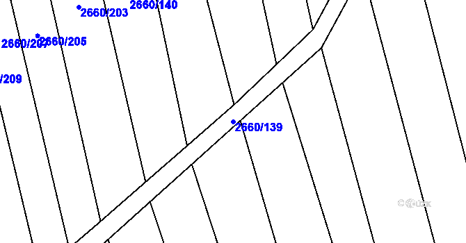 Parcela st. 2660/139 v KÚ Sobůlky, Katastrální mapa