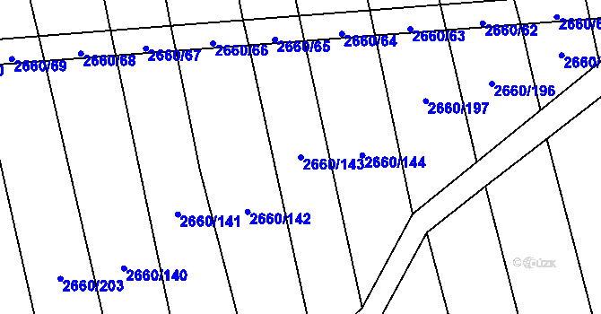 Parcela st. 2660/143 v KÚ Sobůlky, Katastrální mapa