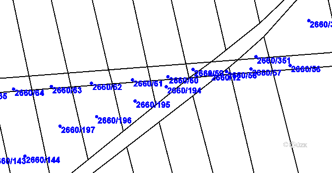 Parcela st. 2660/194 v KÚ Sobůlky, Katastrální mapa