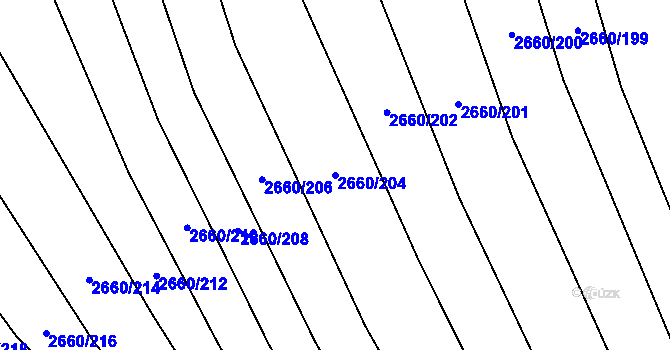 Parcela st. 2660/204 v KÚ Sobůlky, Katastrální mapa