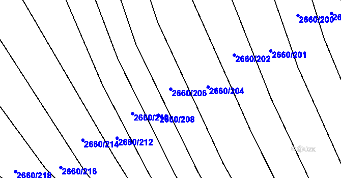Parcela st. 2660/206 v KÚ Sobůlky, Katastrální mapa