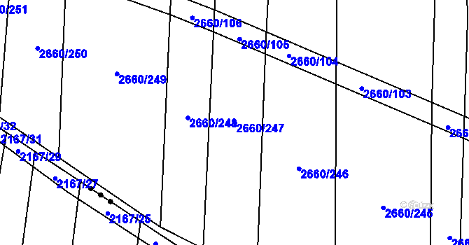 Parcela st. 2660/247 v KÚ Sobůlky, Katastrální mapa