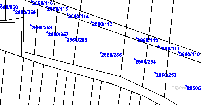 Parcela st. 2660/255 v KÚ Sobůlky, Katastrální mapa