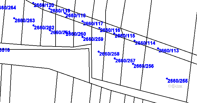 Parcela st. 2660/258 v KÚ Sobůlky, Katastrální mapa