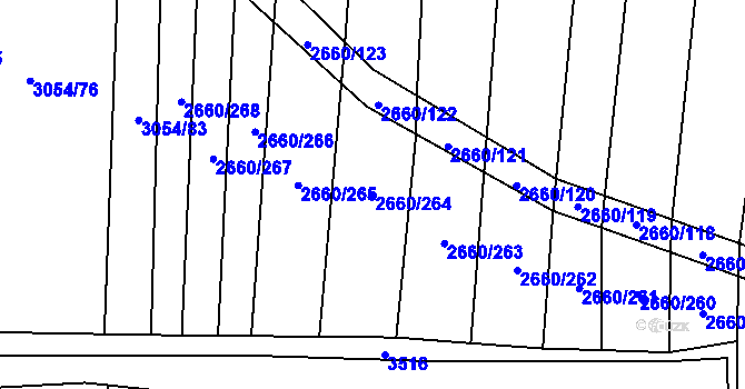 Parcela st. 2660/264 v KÚ Sobůlky, Katastrální mapa