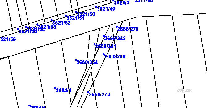 Parcela st. 2660/269 v KÚ Sobůlky, Katastrální mapa