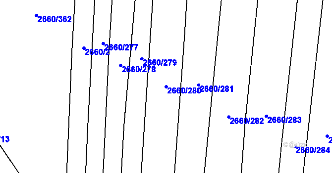 Parcela st. 2660/280 v KÚ Sobůlky, Katastrální mapa