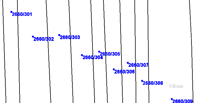 Parcela st. 2660/305 v KÚ Sobůlky, Katastrální mapa
