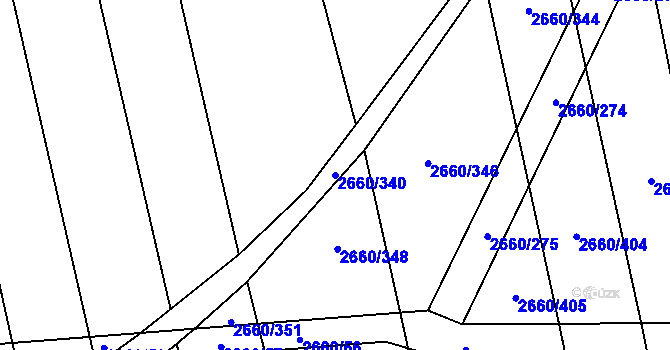 Parcela st. 2660/340 v KÚ Sobůlky, Katastrální mapa