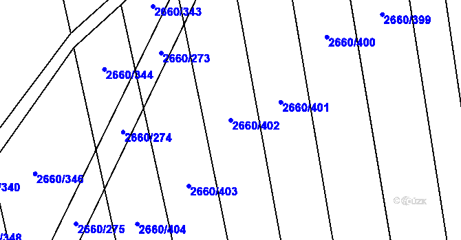 Parcela st. 2660/402 v KÚ Sobůlky, Katastrální mapa