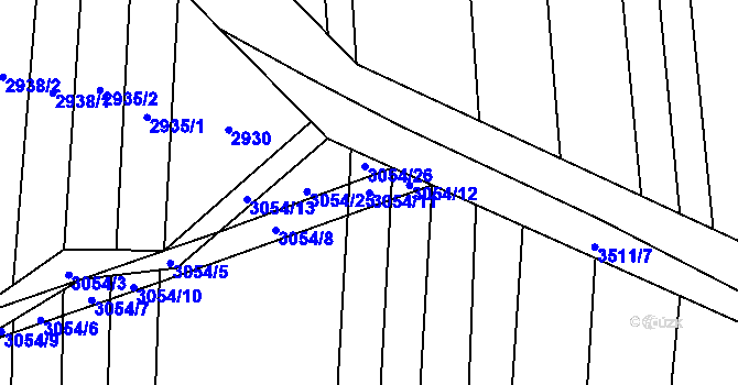 Parcela st. 3054/11 v KÚ Sobůlky, Katastrální mapa