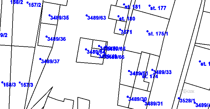 Parcela st. 3489/66 v KÚ Sobůlky, Katastrální mapa