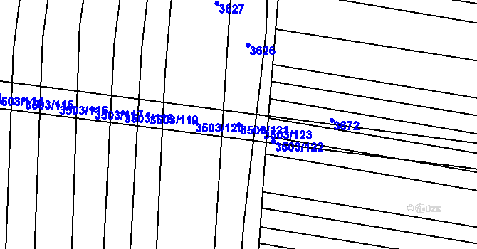 Parcela st. 3503/121 v KÚ Sobůlky, Katastrální mapa