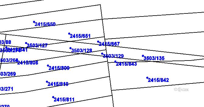 Parcela st. 3503/129 v KÚ Sobůlky, Katastrální mapa