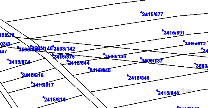Parcela st. 3503/136 v KÚ Sobůlky, Katastrální mapa